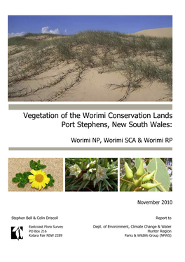 Vegetation of the Worimi Conservation Lands Port Stephens, New South Wales