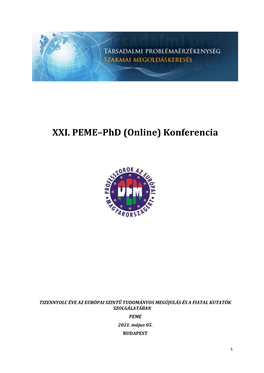 XXI. PEME–Phd (Online) Konferencia