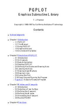 PGPLOT Graphics Subroutine Library