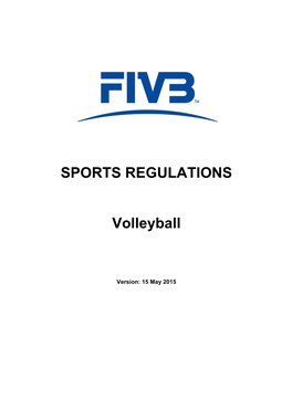 SPORTS REGULATIONS Volleyball