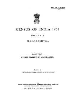 Weekly Markets in Maharshtra, Part VII-C, Vol-X