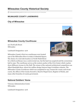 Milwaukeehistory.Net-Milwaukee County Historical Society