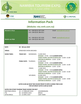 Information Pack (Website: Nte.Nmh.Com.Na)