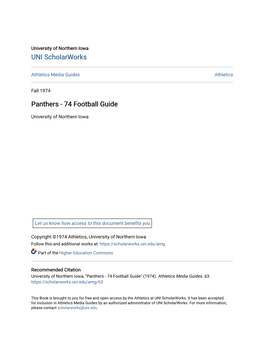 Panthers - 74 Football Guide