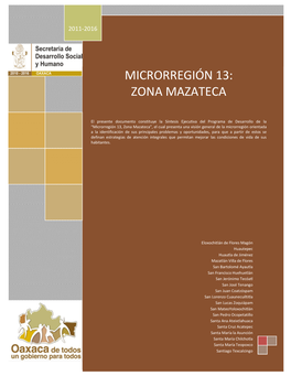 Microrregión 13: Zona Mazateca 1