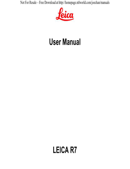 User Manual LEICA R7