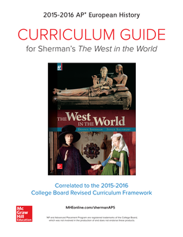 CURRICULUM GUIDE for Sherman’S the West in the World