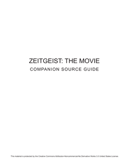 Zeitgeist: the Movie Companion Source Guide