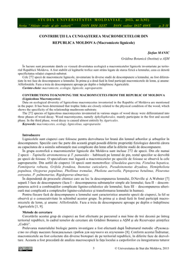 STUDIA UNIVERSITATIS MOLDAVIAE, 2015, Nr.1(81) Seria “{Tiin\E Reale [I Ale Naturii” ISSN 1814-3237 ISSN Online 1857-498X P.3-11