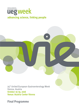 Final Programme Download the UEG Week App