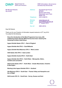 DWP Letterhead