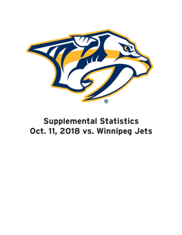 Supplemental Statistics Oct. 11, 2018 Vs. Winnipeg Jets ACTIVE ROSTER