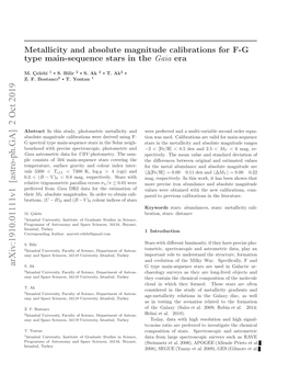 Metallicity and Absolute Magnitude Calibrations for FG Type Main
