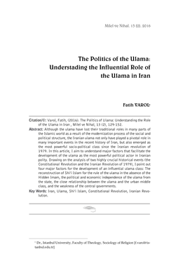 Understading the Influential Role of the Ulama in Iran