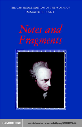 Kant-Notesandfragments.Pdf