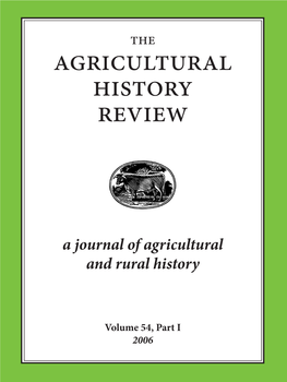 Agricultural History Review Volume 54 Part I 2006