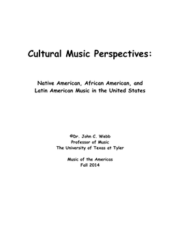 Cultural Music Perspectives