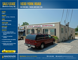 1030 York Road Sale/Lease