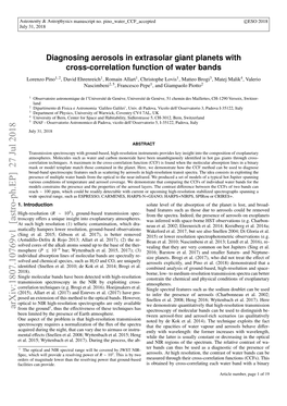 Diagnosing Aerosols in Extrasolar Giant Planets with Cross-Correlation Function of Water Bands