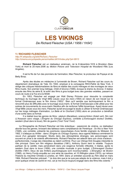 LES VIKINGS De Richard Fleischer (USA / 1958 / 1H54’)