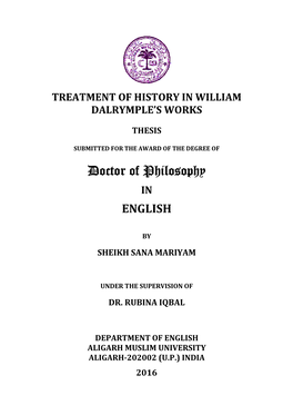 Treatment of History in William Dalrymple's Works