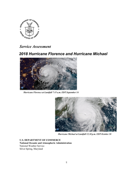 Hurricanes Florence and Michael 2018