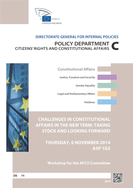 Challenges in Constitutional Affairs in the New Term: Taking Stock and Looking Forward