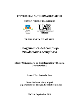 Filogenómica Del Complejo Pseudomonas Aeruginosa