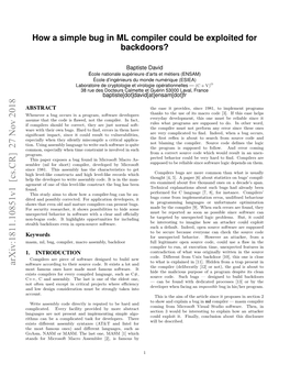 How a Simple Bug in ML Compiler Could Be Exploited for Backdoors?