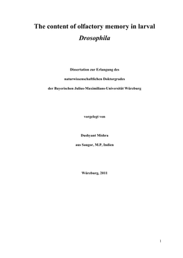 The Content of Olfactory Memory in Larval Drosophila