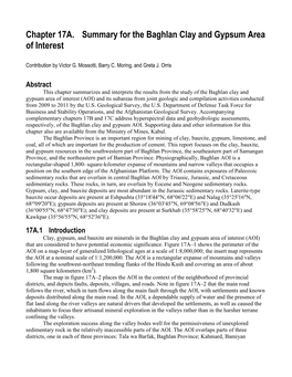 Summary for the Baghlan Clay and Gypsum Area of Interest