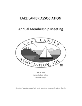 Lake Lanier Association Annual Membership Meeting
