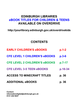 Childrens Audiobooks Available Via Overdrive