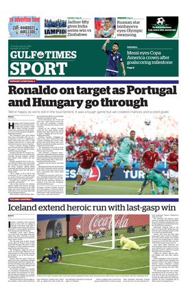 Ronaldo on Target As Portugal and Hungary Go Through ‘We’Re Happy As We’Re Still in the Tournament