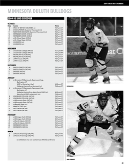 Minnesota Duluth Bulldogs 2009-10 UMD Schedule