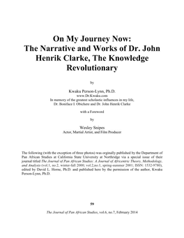The Narrative and Works of Dr. John Henrik Clarke, the Knowledge Revolutionary