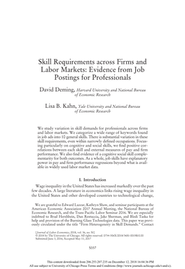 Skill Requirements Across Firms and Labor Markets: Evidence from Job Postings for Professionals