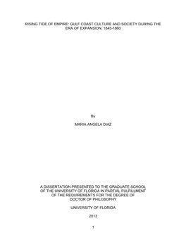 University of Florida Thesis Or Dissertation Formatting Template