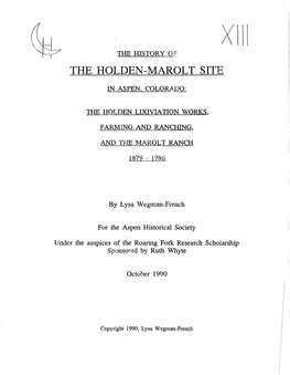 The Holden-Marolt Site