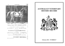 Australian Veterinary History Record