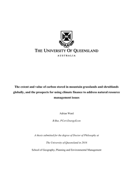 The Extent and Value of Carbon Stored in Mountain Grasslands And