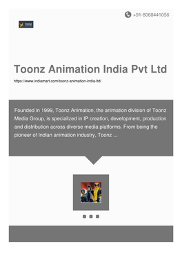 Toonz Animation India Pvt Ltd