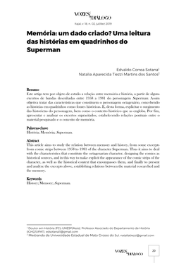 Uma Leitura Das Histórias Em Quadrinhos Do Superman