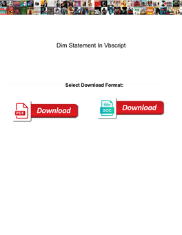 Dim Statement in Vbscript