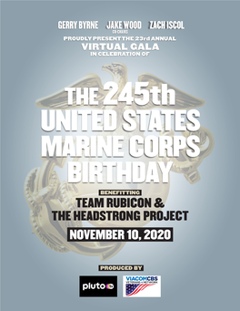 United States Marine Corps Birthday Benefitting Team Rubicon & the Headstrong Project November 10, 2020