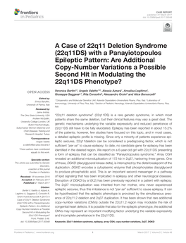 A Case of 22Q11 Deletion Syndrome