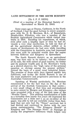 312 Land Settlement in the South Burnett