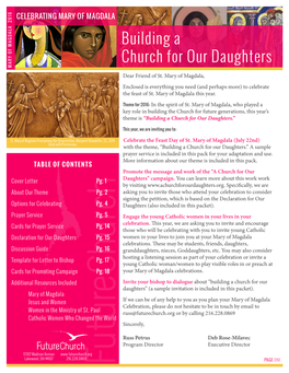 Building a Church for Our Daughters Mary of Magdala 2016 of Magdala Mary