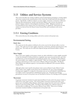 3.13 Utilities and Service Systems