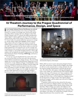 STAGES Theatre Circle INSIGHTS Special Edition - Fall 2014 Indiana University Department of Theatre, Drama, + Contemporary Dance
